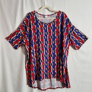 LuLaRoe Americana Print Top Size 3X